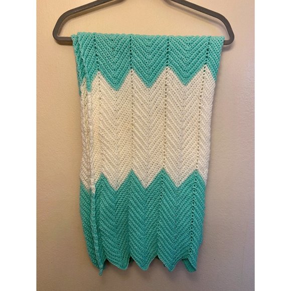 Other - Mint blue and white afghan